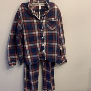 Flannel blue plaid pajamas